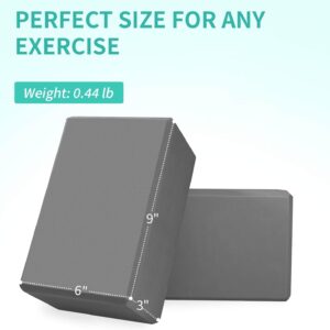 Yoga Blocks 4 Pack – EVA Foam Blocks for Pilates Workout, Stretching, Meditation – Yoga Block for Flexibility, Balance, Spine Strength, Non-slip and Lightweight Exercise Blocks