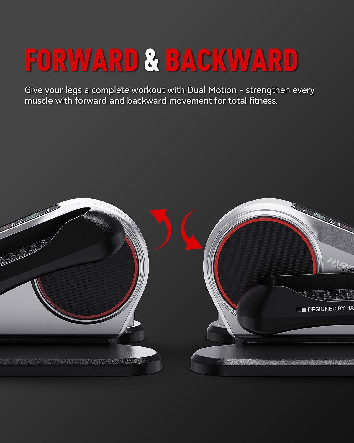 HARISON Under Desk Elliptical Machine for Seniors, Mini Elliptical with 12-Level Magnetic Resistance Adjustable, Bidirectional Motion, Pre-Assembled Low-Impact Leg Exerciser with Floor Mat - Image 3