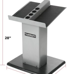 POWERBLOCK Large Column Stand, Dumbbell Rack & Weight Rack,Silver/black