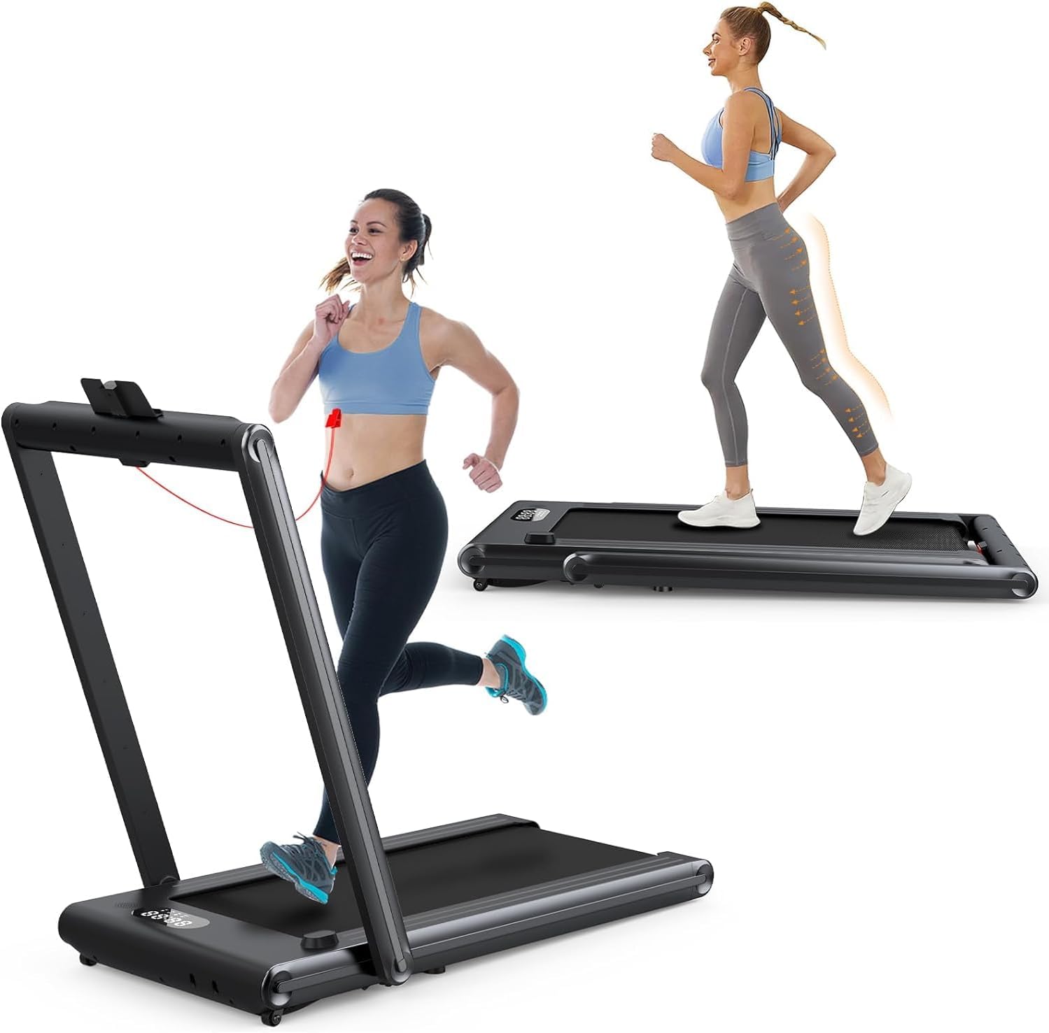 Treadmill Under Desk Walking Pad,2 in 1 Folding Treadmill for Home/Office with Remote Control and APP,Large Screen