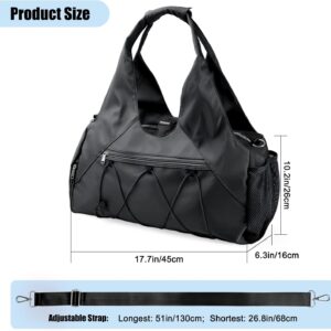 Forestfish Gym Bag For Women With Yoga Mat Holder & Shoe Compartment & Wet Dry Storage Pocket & Adjustable Strap