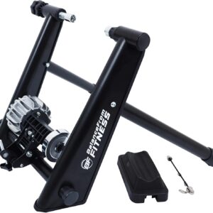 BalanceFrom Bike Trainer Stand Steel Bicycle Exercise Magnetic Stand with Front Wheel Riser Block