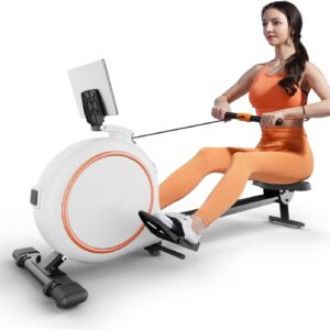 Rowing Machines for Home Exercise, 300 LBS Weight Capacity Row Machine, 36 Level Quiet & Smooth Rower Machine with LED Monitor, App Supported, Tablet Holder and Comfortable Seat Cushion