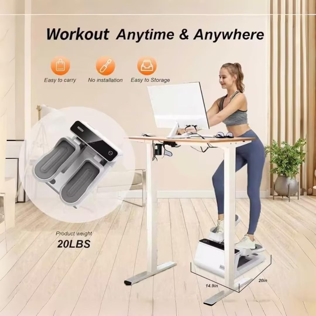 Steppers for Exercise at Home, Mini Stair Stepper with Resistance Bands, Portable Under Desk Stepper Workout Step Machine 300 lbs Weight Capacity - Image 7