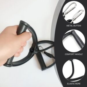 2Pcs Resistance Bands with Clips, Strong Resistance Band with ABS Handle, Exercise Bands Resistance, Replacement Cable Attachments for Gym Stepper Abdominal Machine, Resistance Bands with Clips