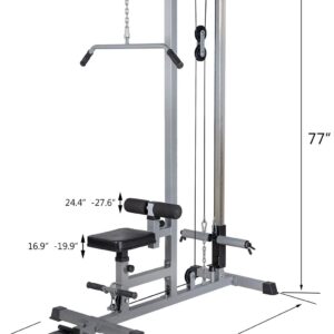 GDLF LAT Pull Down Machine Low Row Cable Fitness Exercise Body Workout Strength Training Bar Machine