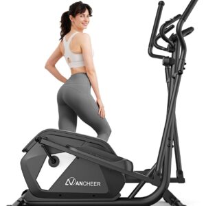 ANCHEER Elliptical Exercise Machine,Elliptical Machine for Home with Ultra-Smooth Magnetic Drive,14 Levels Resistance Elliptical Trainer,Cardio Machines with LCD Monitor Device Holder,15″ Stride