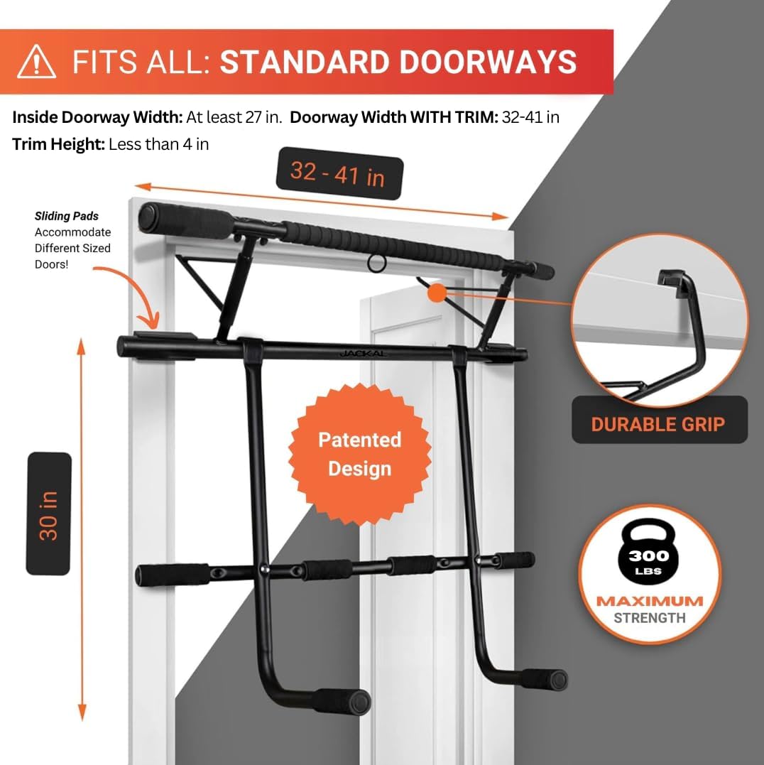 2025 Upgraded Pullup Bar and Dip Bar Station - FULL BODY Home Gym, Easy Storage, Power Tower Dip Station and Pull-up Bar for Doorway, Collapsible Dip Station, No Door Damage, High Weight Capacity, 2025 Upgraded Bodyweight Workout Station - Image 4