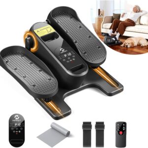 Under Desk Elliptical Machine, Ellipse Leg Exerciser as Seen on TV for Seniors with Remote Control & 12 Manual & Auto Mode, Low-Impact Quiet Portable Electric Seated Pedal Exerciser for Home Office