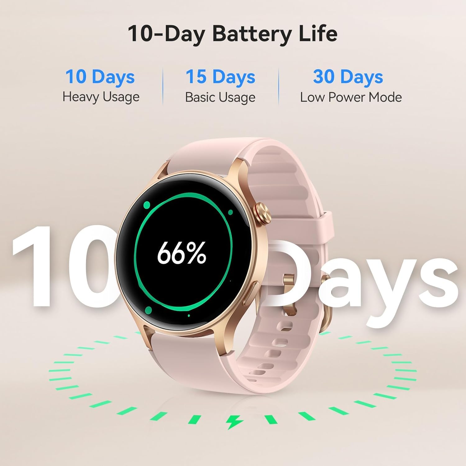 43mm Women’s Smart Watch with 1.32" AMOLED display, Bluetooth calling, heart rate, sleep & SpO₂ monitor, 110+ sports modes, 3ATM waterproof, fitness tracker compatible with iPhone, Samsung & Android. - Image 7