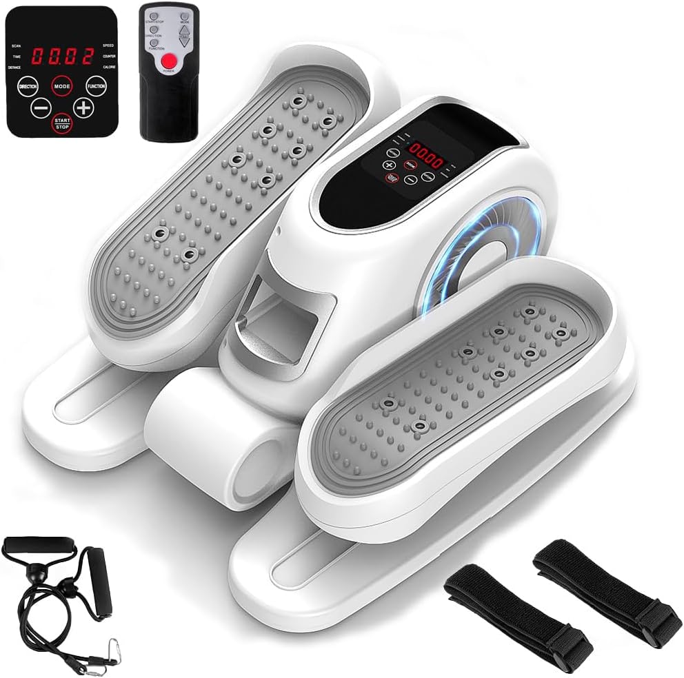 Zakle Under Desk Elliptical Machine, Electric Elliptical Training Machine w/Remote Control, 12 Speed Levels, Quiet Seated Pedal Exerciser for Home Office
