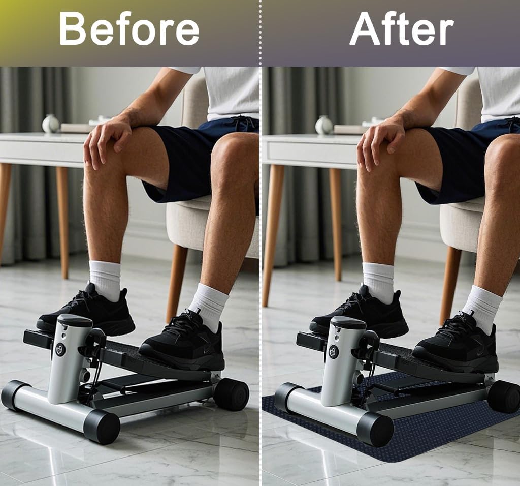 Double-Sided Non Slip Mat for Stepper Exercise Machine & Under Desk Mini Elliptical Exercise Equipment, Small Workout Floor Protection Mat for Seated Pedal Exerciser, Indoor Cycling Bike - Image 6