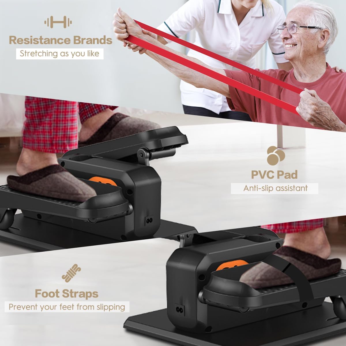 Under Desk Elliptical Machine, Electric Ellipse Leg Exerciser While Sitting for Seniors Adults, Quiet & Portable Electric Seated Pedal Exerciser with Remote Control, 15 Adjustable Speeds, 5 Auto Modes - Image 7