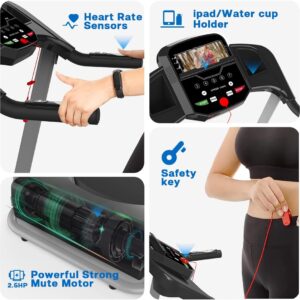 Folding Treadmill with Incline for Home 265 lbs Weight Capacity, Foldable with 3 Levels Incline, 0.5-7.5mph, 2.5HP Quite Portable Treadmill for Home and Office Small Space, Black
