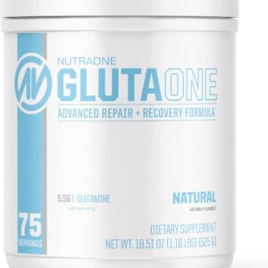 NutraOne GlutaOne L-Glutamine Powder Post Workout Recovery Supplement (75 Servings)