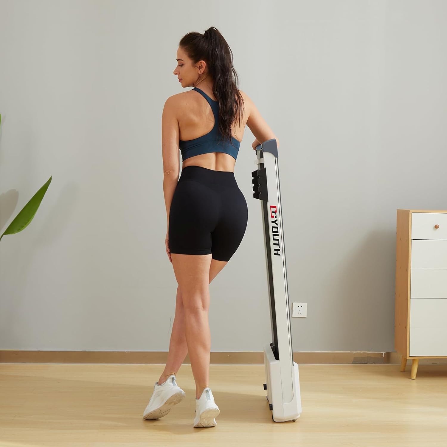 GOYOUTH 2 in 1 Under Desk Electric Treadmill Motorized Exercise Machine with Wireless Speaker, Remote Control and LED Display, Walking Jogging Machine for Home/Office Use - Image 7