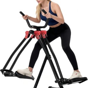 Air Walk Elliptical Glider Machine,Foldable Machine, Ellipse Leg Exerciser for Seniors, Cardio Trainer Glider for Home Exercise, Side Sway Action 360 Motion Full-Body Exerciser for Home Gym
