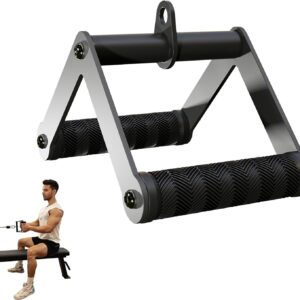 Fitarc Double D Row Handle Cable Attachments for Gym, Non-Slip V Bar Attachment for Home Gym Equipment, T Bar Row Attachment for Back Training, LAT Pulldown Attachments and Cable Machine Attachment