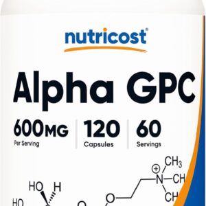 Nutricost Alpha GPC 600mg, 120 Vegetarian Capsules – Non-GMO and Gluten Free, 300mg Per Capsule