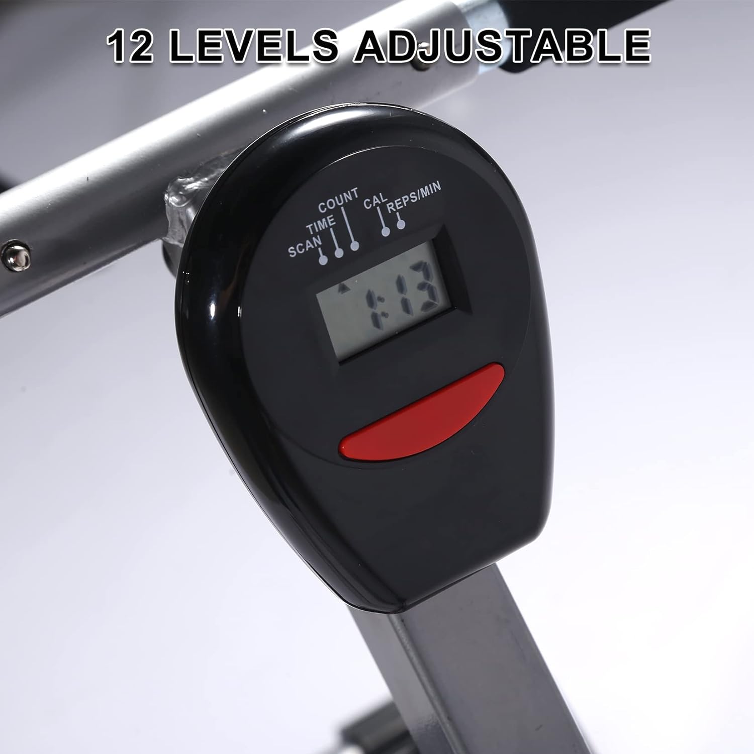 YSSOA Rowing Machine Rower Ergometer, with 12 Levels of Adjustable Resistance, Digital Monitor and 260 lbs of Maximum Load Black - Image 4