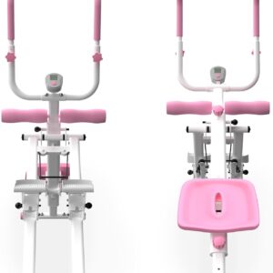 2 in 1 Stair Stepper And Ab Workout Machine, Stepper Machine with Adjustable Handlebar, Vertical Climber Workout Equipment for Home Gym, Core and Glute Workouts Equipment for Women