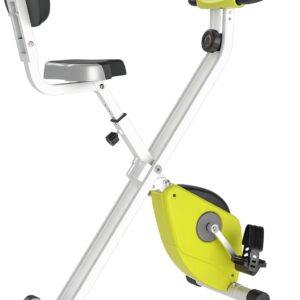 Soozier Foldable Upright Training Exercise Bike Indoor Stationary X Bike with 8 Levels of Magnetic Resistance for Aerobic Exercise