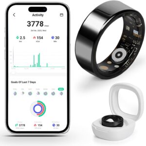 Smart Ring for Women and Men – Fitness & Health Smart Ring with Heart Rate and Sleep Tracking – Waterproof Activity & Wellness Ring Compatible with iPhone and Android