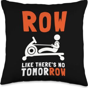 Erg Ergometer And Rowing Exercise Machine Rowing Workout Throw Pillow