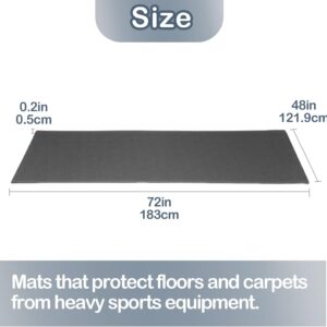 Treadmill Mat for Exercise Equipment – 72″ x 48″ Rubber Floor Protector Mat for Home Gym, Bike, Rowing Machine – Anti-Slip PVC, Easy to Clean, Workout or Garage Gym Flooring