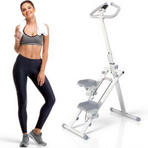 Stair Stepper for Home,Stair Master for Exercise at Home Folding Stair Stepper for Full-Body Workout Compact Stair Climber with Resistance/Adjustable Handlebar & Pedals/Phone Holder