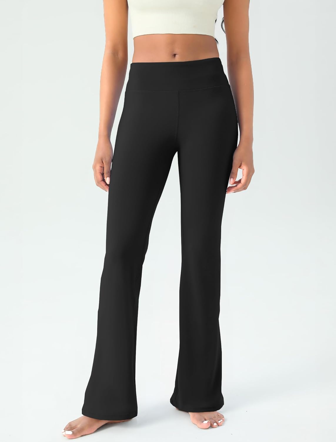 Women's Yoga Pants Bootcut Flare Leggings Flared Bell Bottom Leggings High-Waisted Workout Pants Tummy Control - Image 2