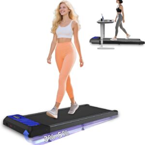 Walking Treadmill Pad, Under Desk Treadmills with Incline for Home Office,2.5 HP Portable Walking Machine with 265 LBS, Remote Control, LED Display
