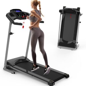Folding Treadmill with Incline for Home 265 lbs Weight Capacity, Foldable with 3 Levels Incline, 0.5-7.5mph, 2.5HP Quite Portable Treadmill for Home and Office Small Space, Black