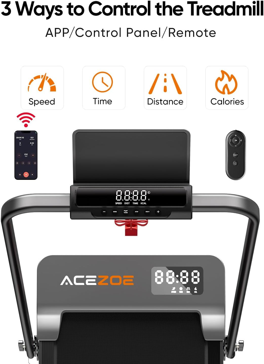 2-in-1 Foldable Treadmill with 3-Level 10% Incline, Walking Pad for Home Small Office, Compact Portable Under Desk Treadmill with Handle,Dual LED Display, APP & Remote, 300 lbs Capacity - Image 5