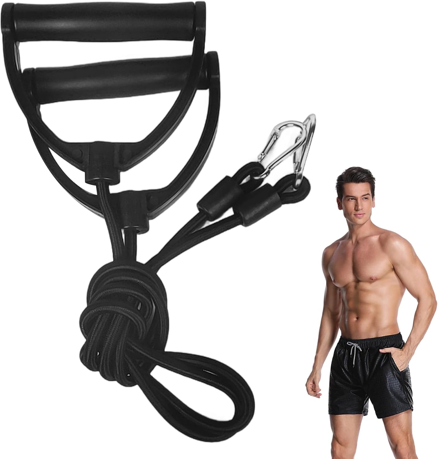 2Pcs Resistance Bands with Clips, Strong Resistance Band with ABS Handle, Exercise Bands Resistance, Replacement Cable Attachments for Gym Stepper Abdominal Machine, Resistance Bands with Clips - Image 3