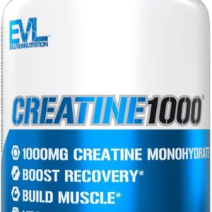 Evlution Pure Creatine Monohydrate Capsules 1000mg Nutrition Pre and Post Workout Recovery Vegan Creatine Pills for Gains and Muscle Recovery Supplement – Muscle Builder for Men