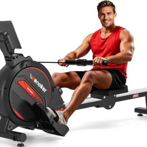Rowing Machine for Home, Magnetic Rower Machine, 350 LB Weight Capacity, 16-Level Silent Resistance Row Machine for Gym Exercise Full-Body Workout Compact Rower with LCD Monitor Tablet Holder