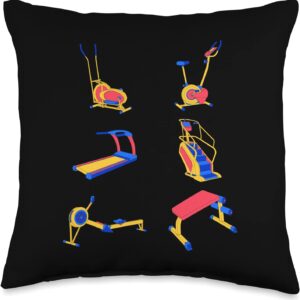 Erg Ergometer And Rowing Exercise Machine Rowing Workout Throw Pillow