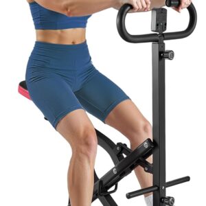 VEVOR Squat Machine, Deep Squat Rowing Machine for Home, Easy Setup & Foldable Exercise Equipment, Glute Trainer Machine with 12-Gear Adjustable Resistance, Glutes & Leg Home Workout Machine
