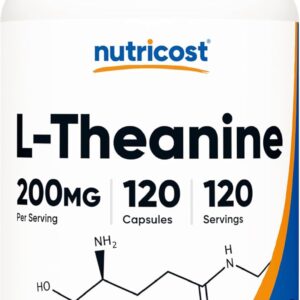 Nutricost L-Theanine 200mg, 120 Capsules, Double Strength – Non-GMO, Gluten Free