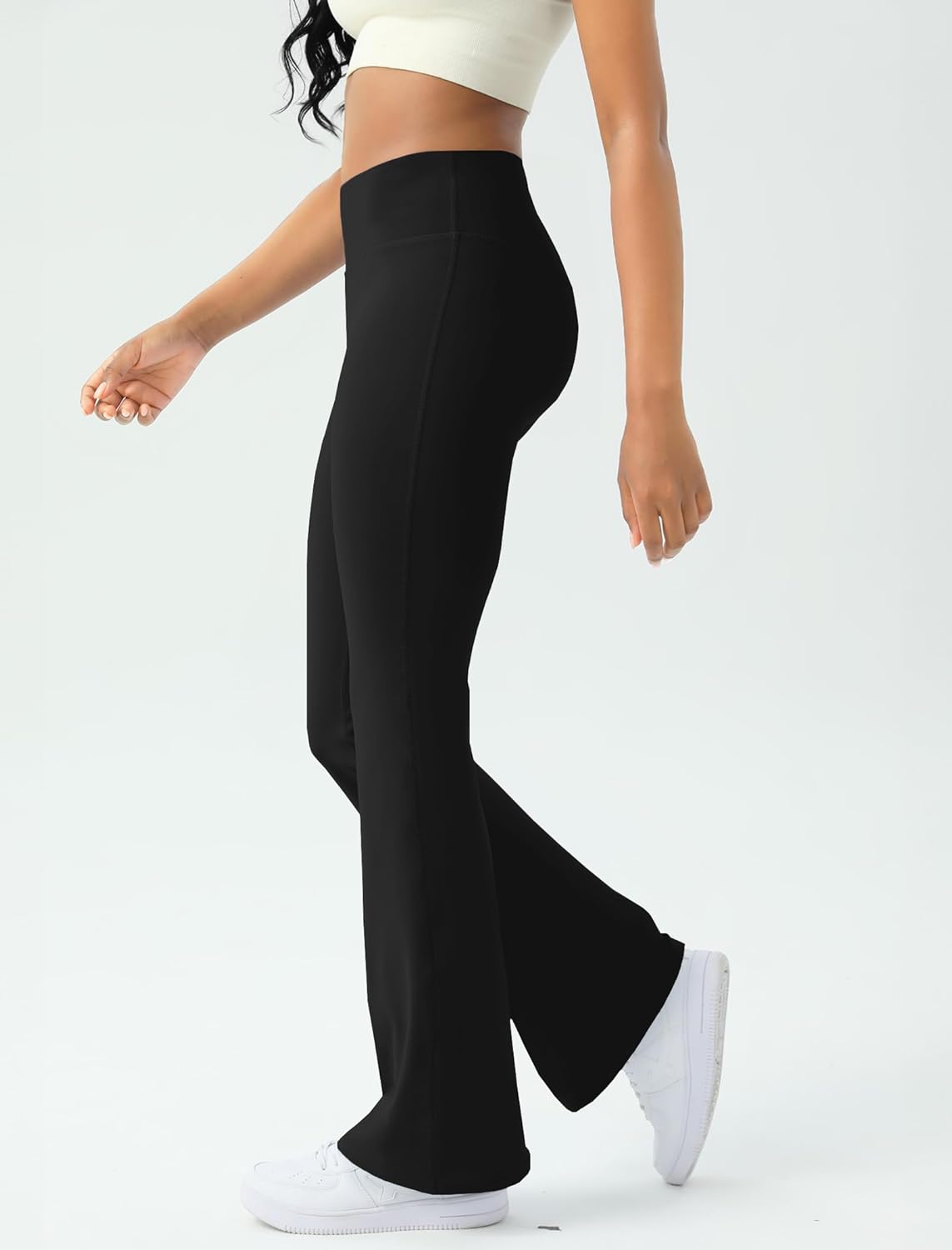 Women's Yoga Pants Bootcut Flare Leggings Flared Bell Bottom Leggings High-Waisted Workout Pants Tummy Control - Image 3