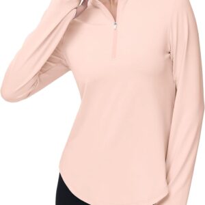 Women’s Golf Polo Long Sleeve Workout Tops V Neck UPF 50+ Sun Protection Quick Dry Lightweight Active Tennis Shirts