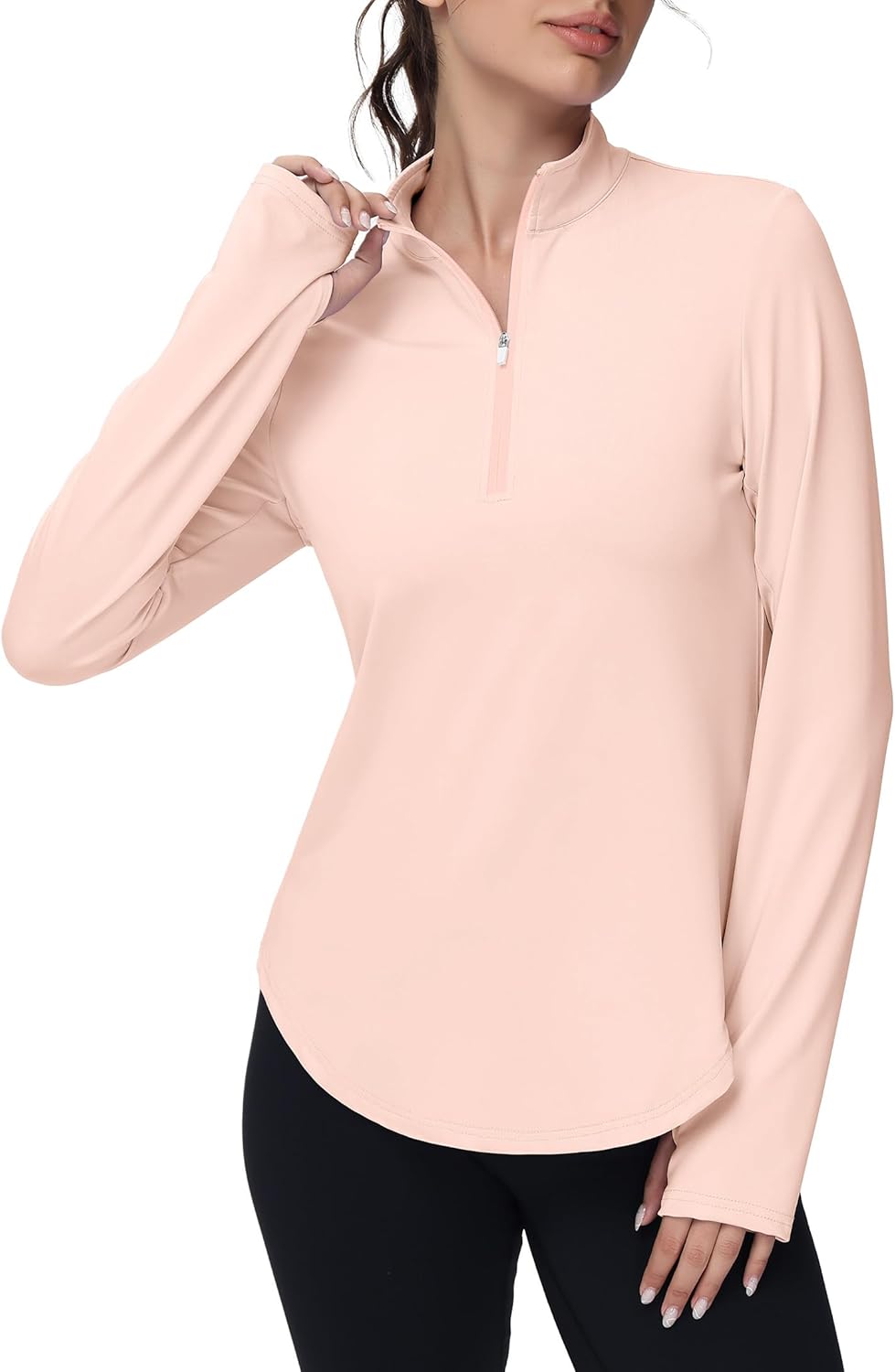Women's Golf Polo Long Sleeve Workout Tops V Neck UPF 50+ Sun Protection Quick Dry Lightweight Active Tennis Shirts