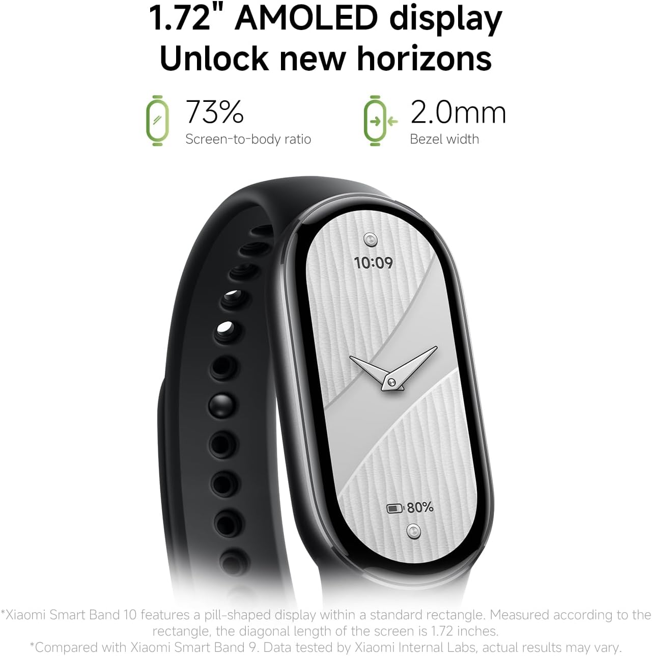 Xiaomi Mi Smart Band 10 (2025) Global Version - 1.72" AMOLED Display | 21 Days Battery Life | Touchscreen, Multi-Sport Tracker, Activity Tracker, Heart Rate Monitor | BT5.4 - (Midnight Black) - Image 3