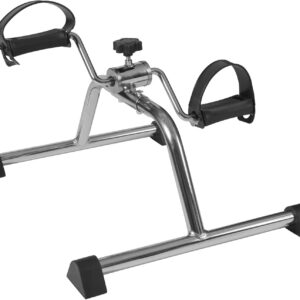 DMI Portable Exercise Bike, Under Desk Bike Pedal Exerciser for Arms or Legs can be used as Workout Equipment or Physical Therapy with Manual Tension Adjuster, Chrome
