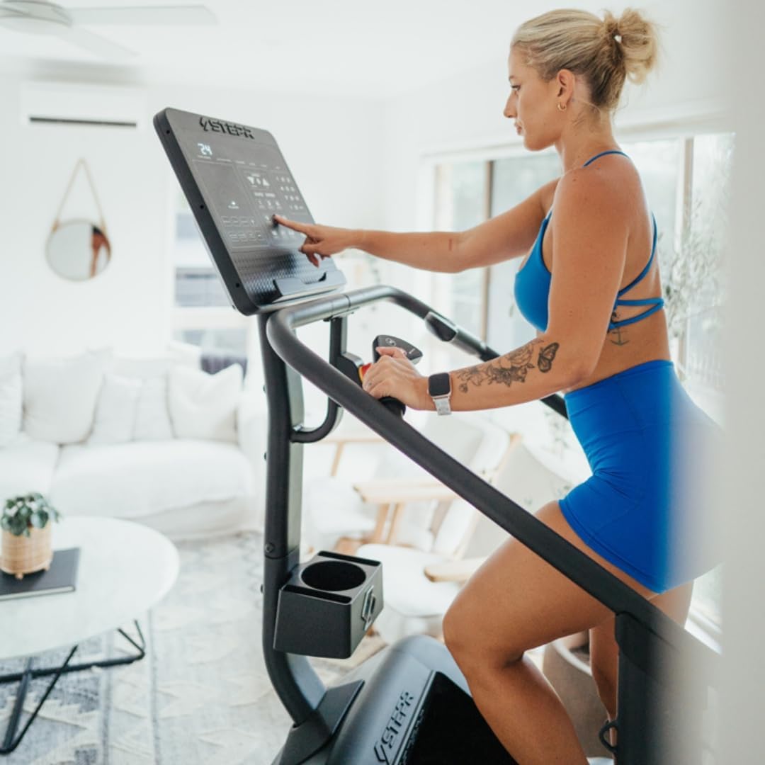 STEPR Classic Stair Master with LED Touchscreen, Commercial Grade Stairmaster Machine for Home, 140 Steps/Min, Bluetooth Stepper Machine, Resistance Band Attachments, Mobile App, 375 lb Capacity - Image 7