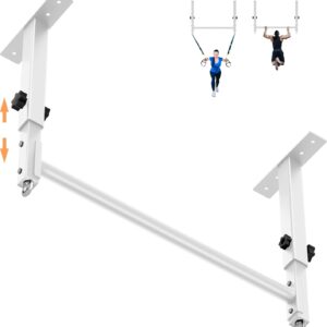 48″ Ceiling Mount Pull Up Bar, Heavy Duty Multi-Grip Rafter Chin Up Bar for Garage/Basement/Backyard Ceiling Beam, Adjustable Height&Supports to 650 Lbs