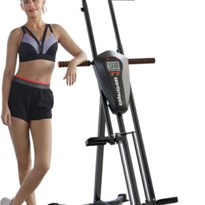 Sportsroyals Vertical Climber, Folded Climbing Cardio Exercise Equipment Full Body Workout for Women Men, Stair Climber with 5 Height Adjustable
