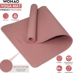 Extra Wide & Thick 8mm Yoga Mat, 72″x31.5″ Large Non Slip Exercise Mat, Premium POE Material for Superior Cushioning & Stability, with Strap for Home Gym, Pilates