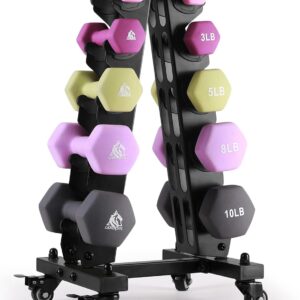 LIONSCOOL Set of 2 Neoprene Coated Dumbbell Hand Weights, Anti-Slip and Anti-Roll Hex Dumbbells in Pair for Strength Training, Resistance Training